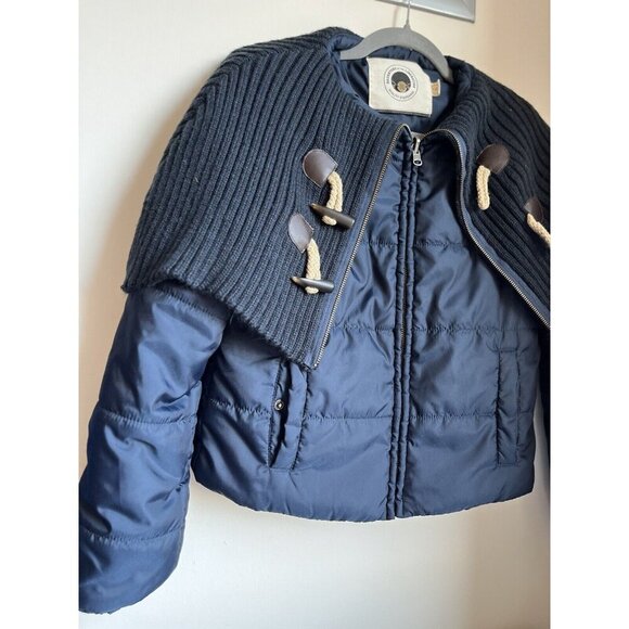 Anthropologie Daughters Of The Liberation Puffer Jacket XS Navy Fold Over XS - Picture 4 of 10